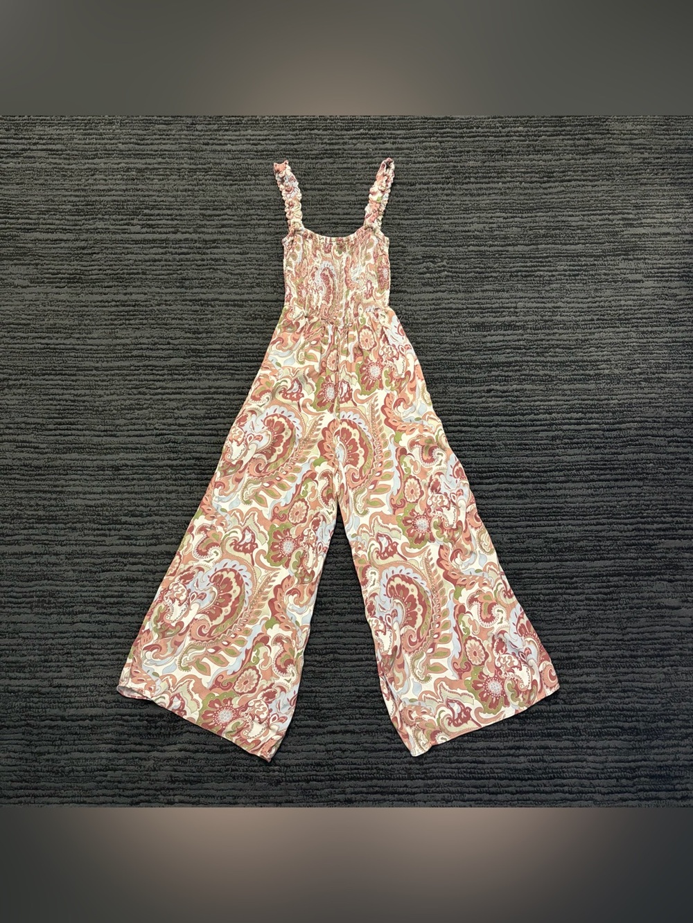 Wilfred Chianti smocked wide leg vintage paisley print jumpsuit